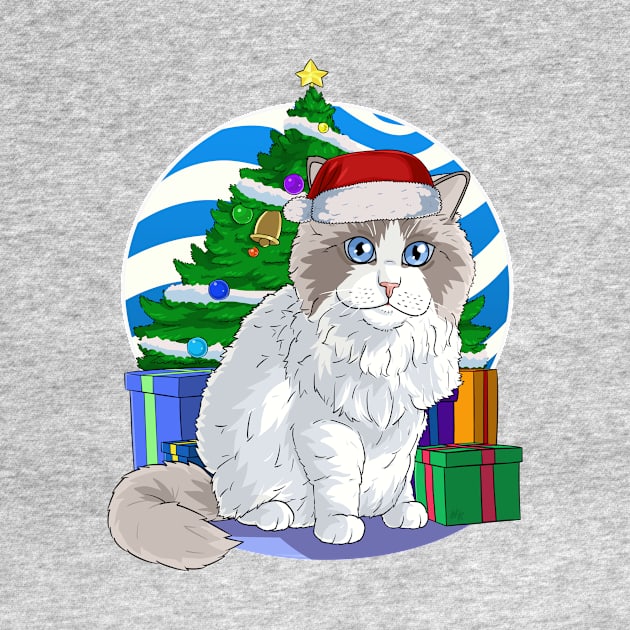 Ragdoll Cat Santa Christmas Gift by Noseking